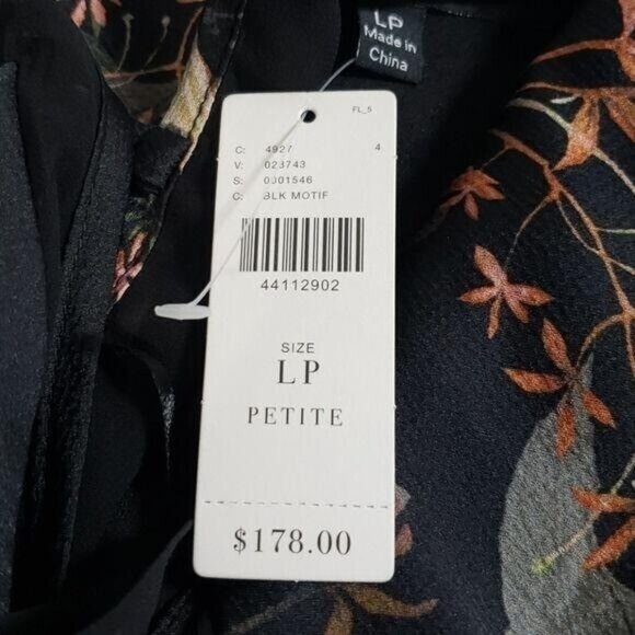 Anthropologie Adelyn Rae Rosanna Pink on Black Floral‎ print jumpsuit size L NEW - Picture 8 of 16